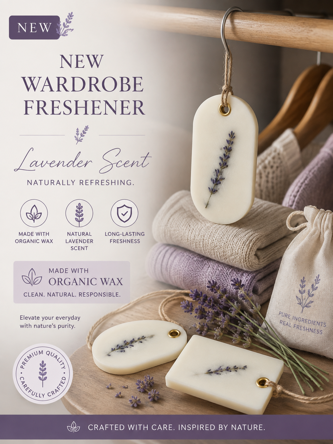 Handmade Lavender Wardrobe Wax Freshener