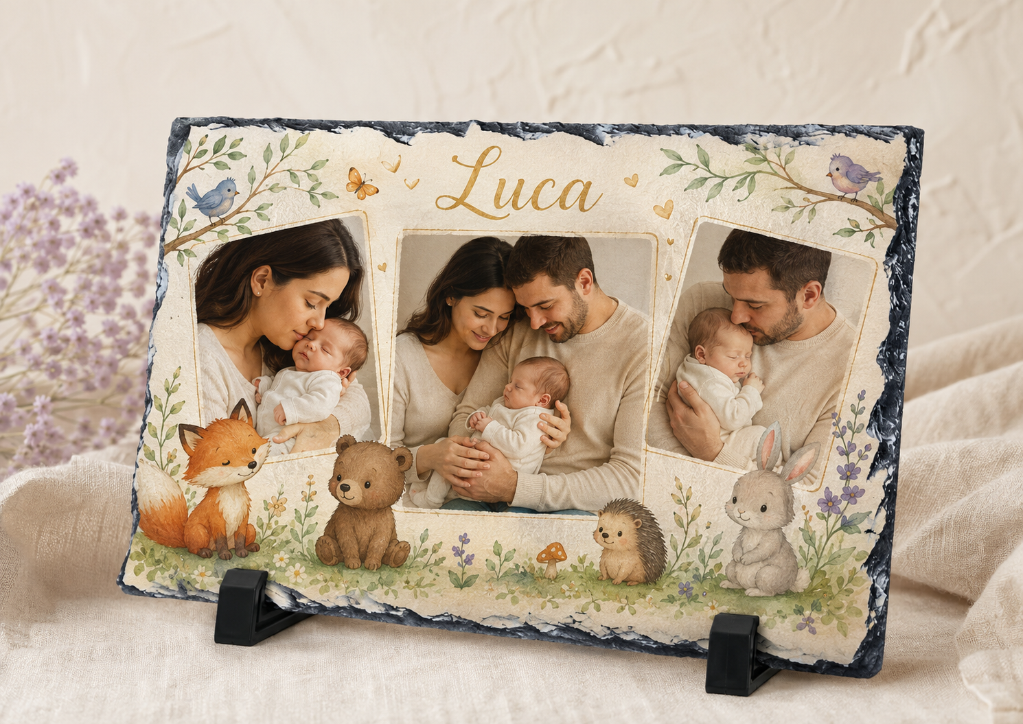 Personalised Rectangular Photo Rock Slate – 19 × 28.5 cm