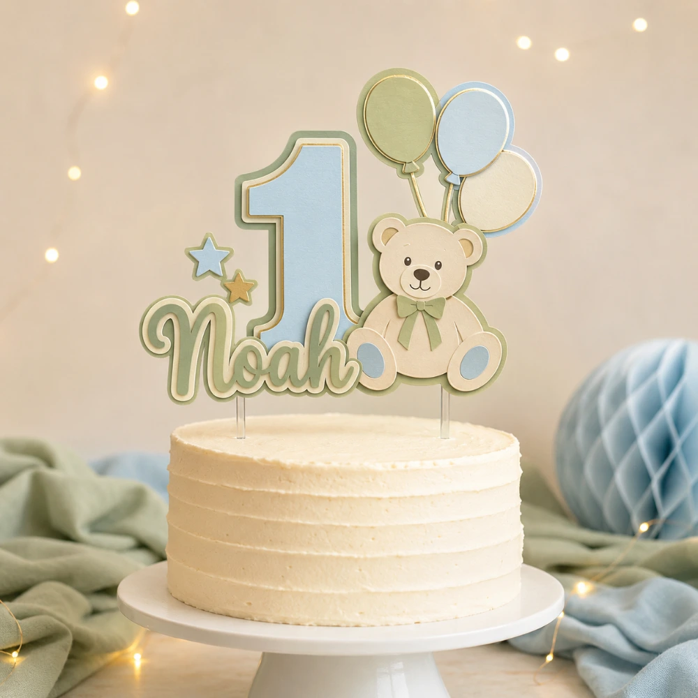 Personalised Layered Cake Topper – Custom Name, Age & Design