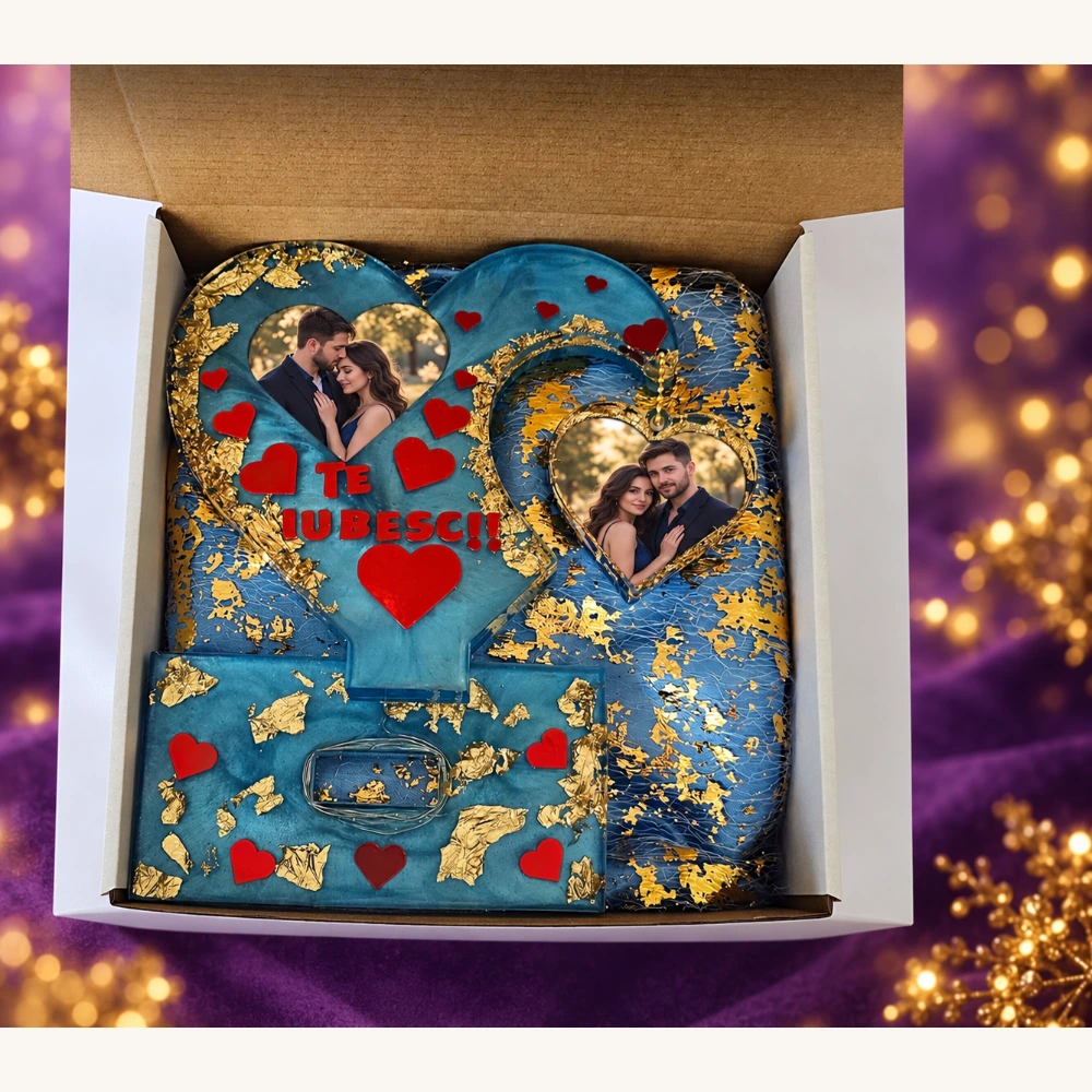 Personalised Resin Heart Photo Display – Two Designs